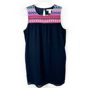 C&C California Black light-weight mini dress with embroidery detail size: M